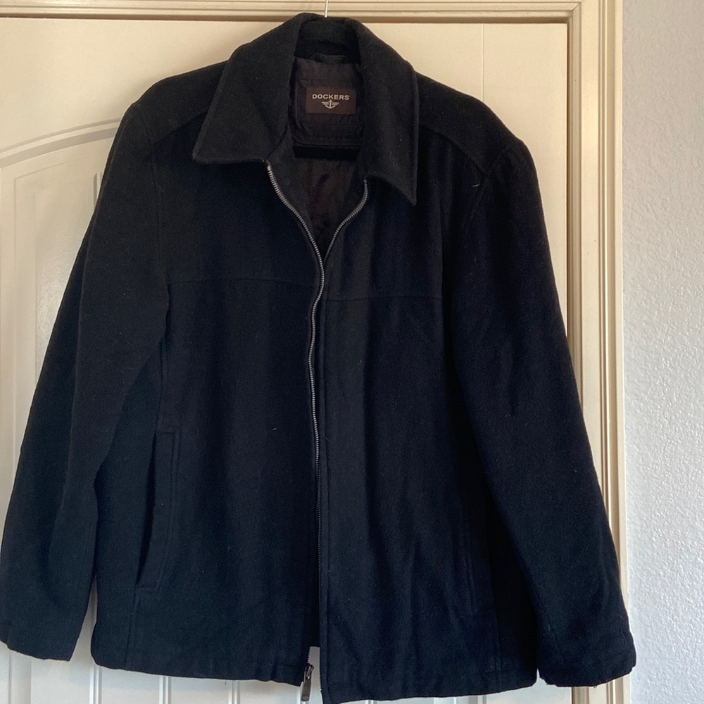 Dockers full zip dress/overcoat size Medium